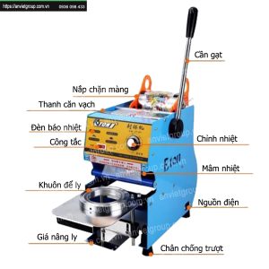 Máy dán ép dập nắp miệng ly cốc Eton D7 9 Máy dán ép dập đậy đóng nắp miệng ly cốc hộp Eton D7 An Việt (ET-D7