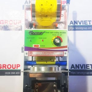 Máy dán ép, dập đậy nắp miệng ly cốc hộp bán tự động (tự cuộn màng) Eton B9 2 Máy dán ép dập đậy nắp miệng ly cốc bán bán tự động cuộn màng Eton B9