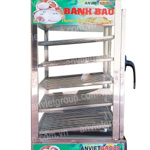 Tủ máy hấp nóng giữ nhiệt trưng bày bảo quản bánh bao mini để bàn An Việt